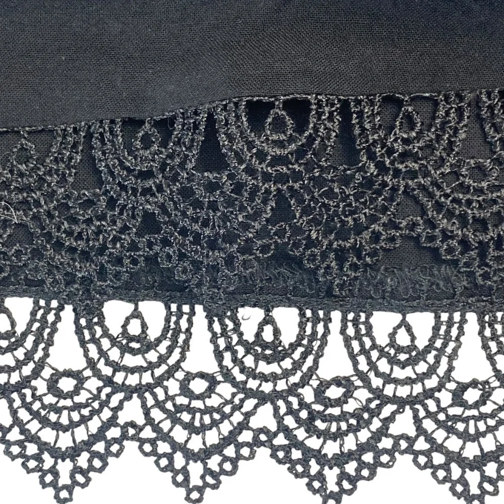 VALENTINO Black Lace Trim Cold-Shoulder Short Dress | Staff International Size M